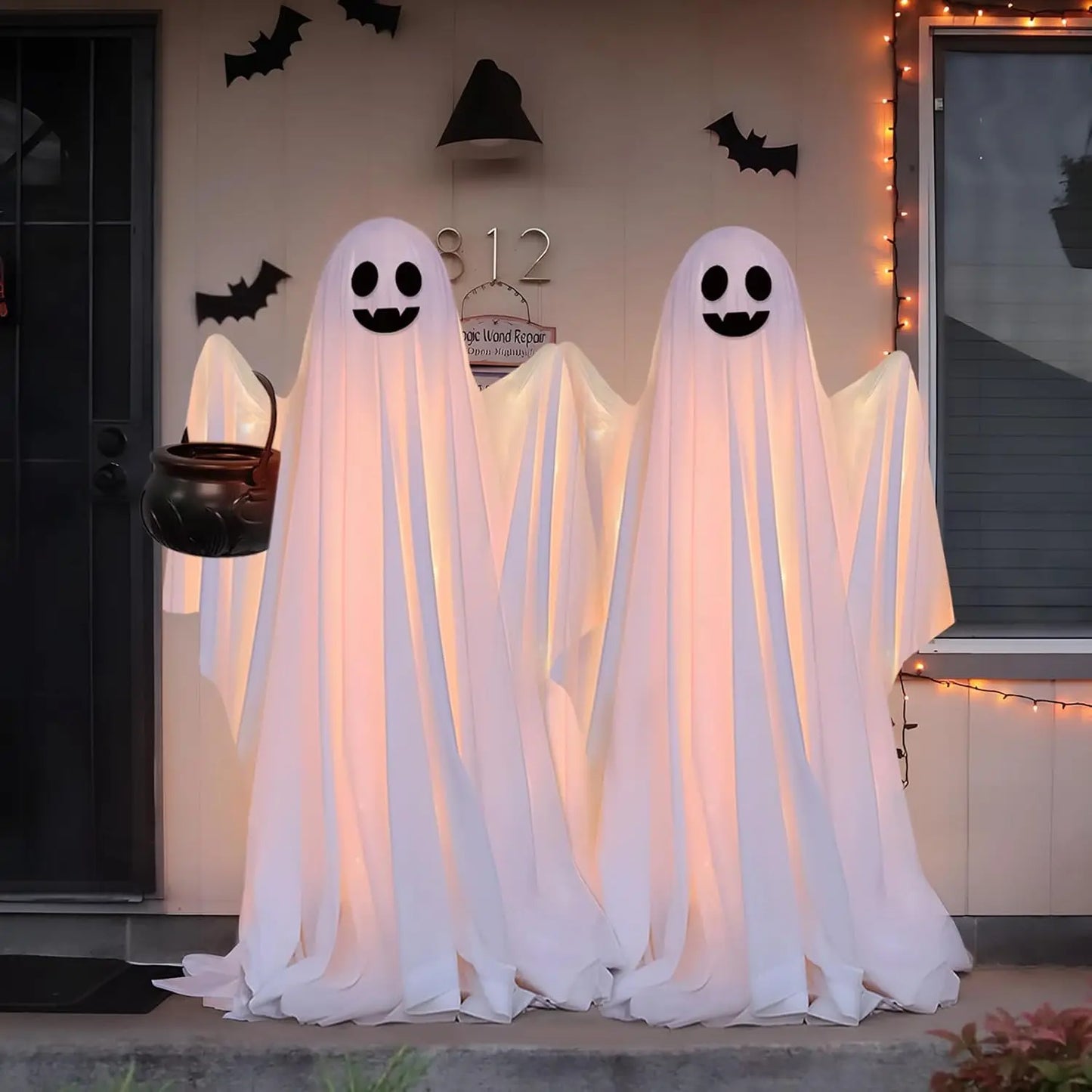 Lit Ghost Standing Figure