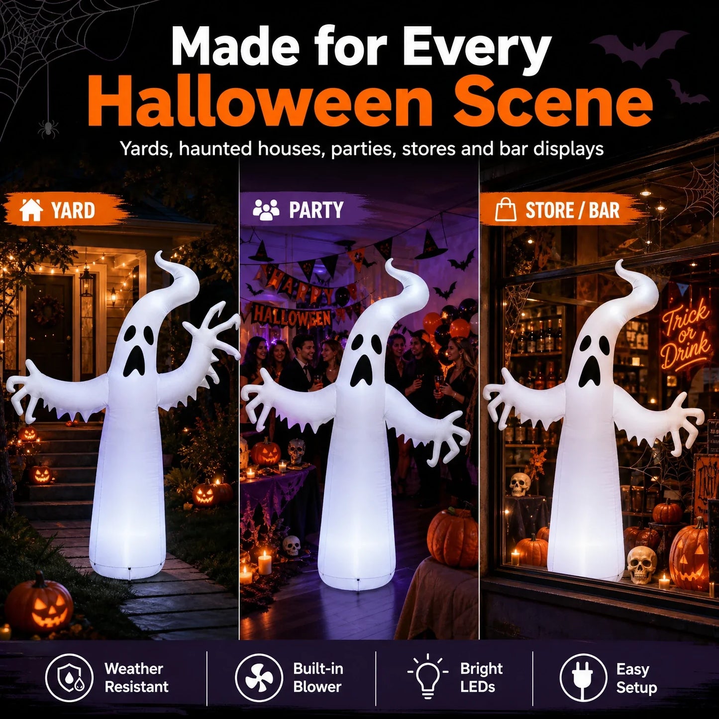 Giant Lit Ghost Inflatable