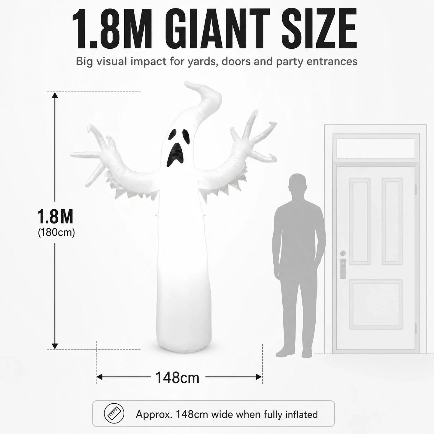 Giant Lit Ghost Inflatable