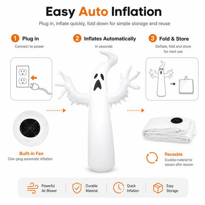 Giant Lit Ghost Inflatable