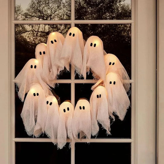 Lit Ghosts Wreath